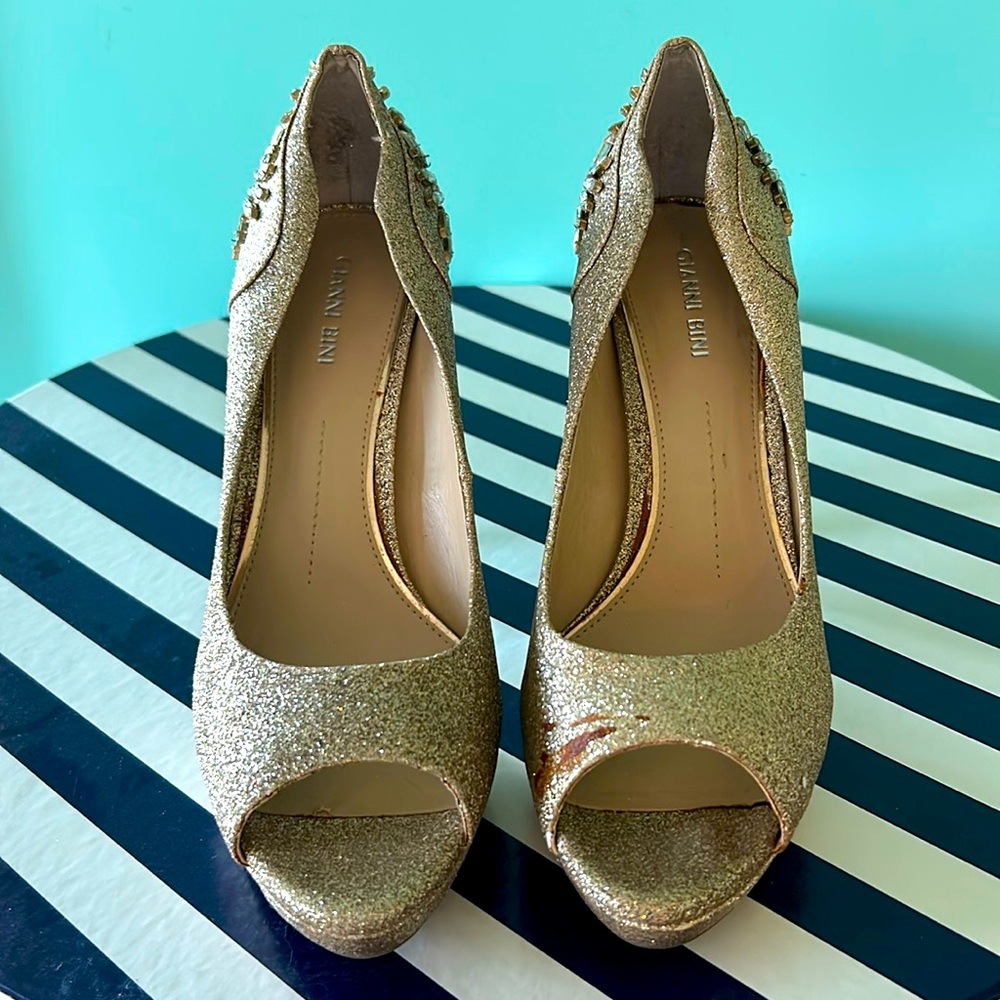 Nude Crystal and Glitter Heels 💎